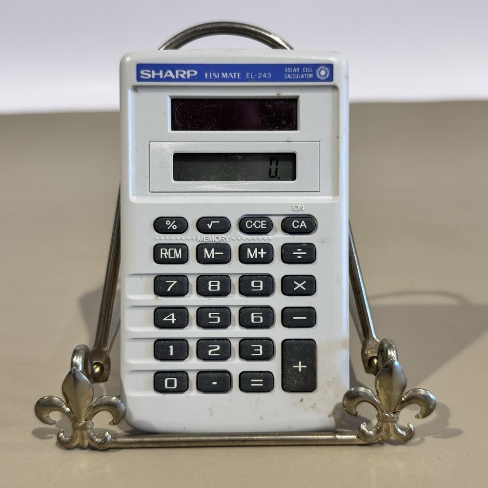(3) Vintage Sharp Elsi Mate EL-243 Solar Power Pocket‎ Calculators